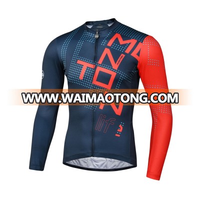 custom 2018 LIFESTYLE Tempo Red Blue cycling long sleeve jersey