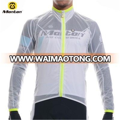 HI VIS WATERPROOF CYCLING JACKET TRANSPARENT RAYTHEON WHITE